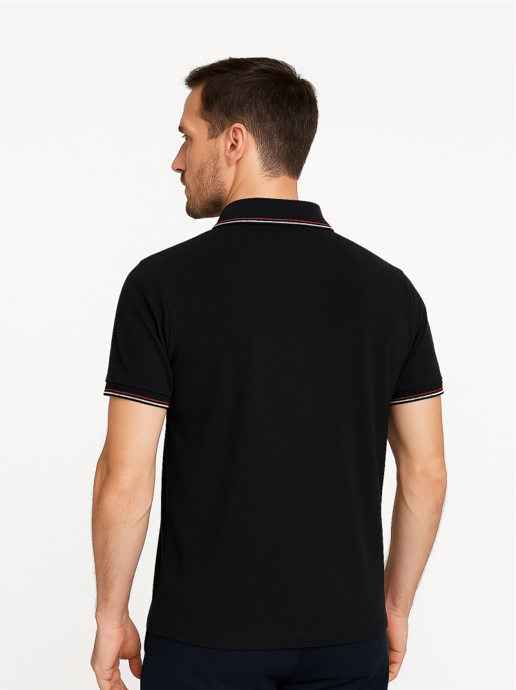 Black Polo T-shirts (Cooltex Tipping)