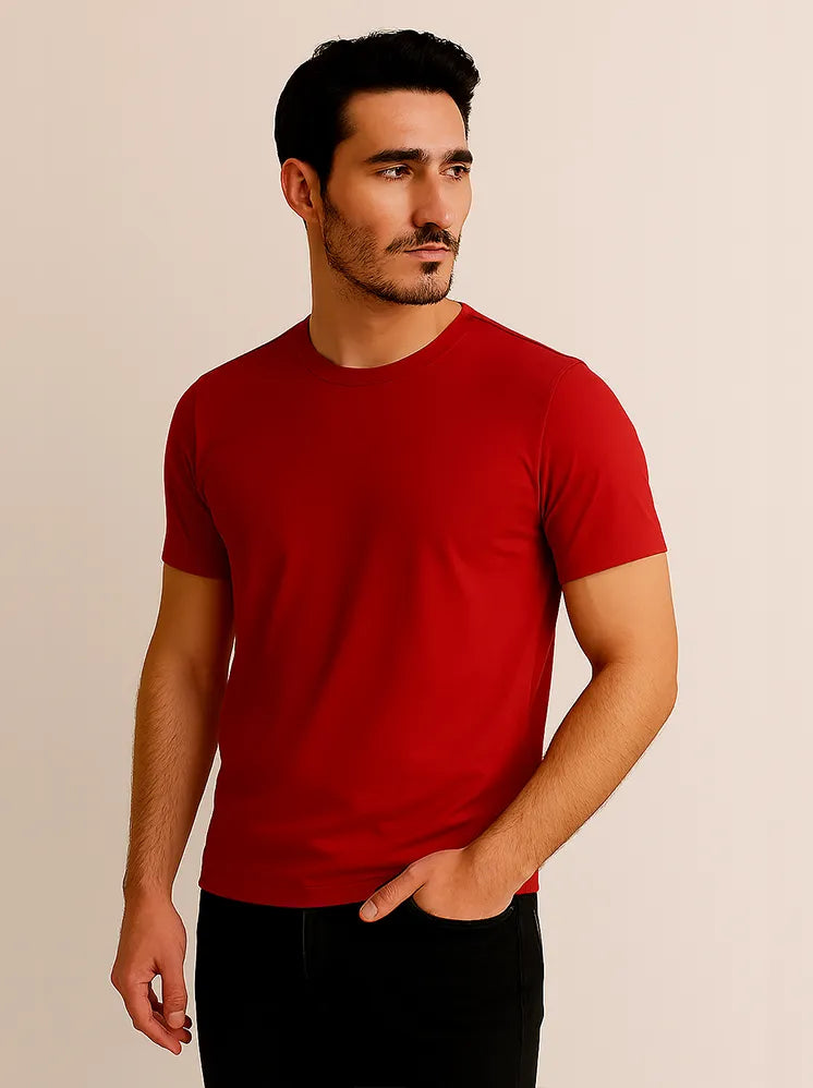 Plain Round Neck RED