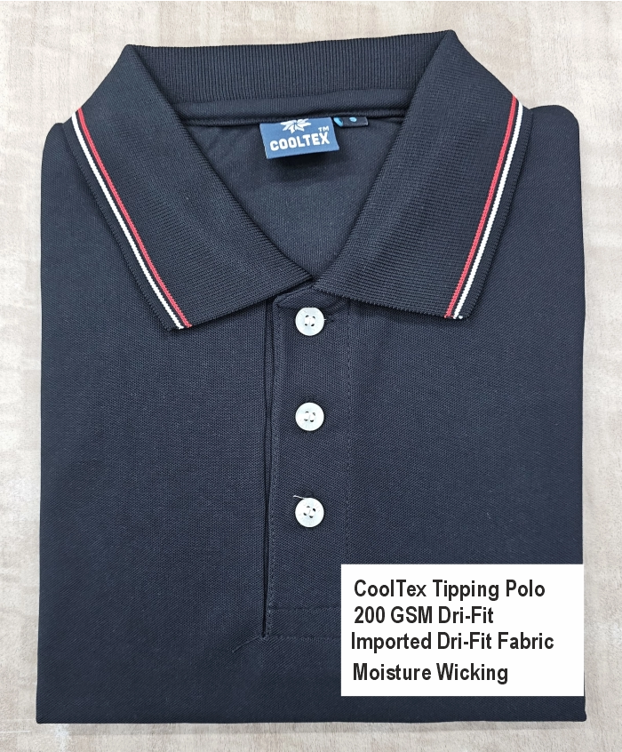 Dark Gray Polo T-shirts (Cooltex Tipping)