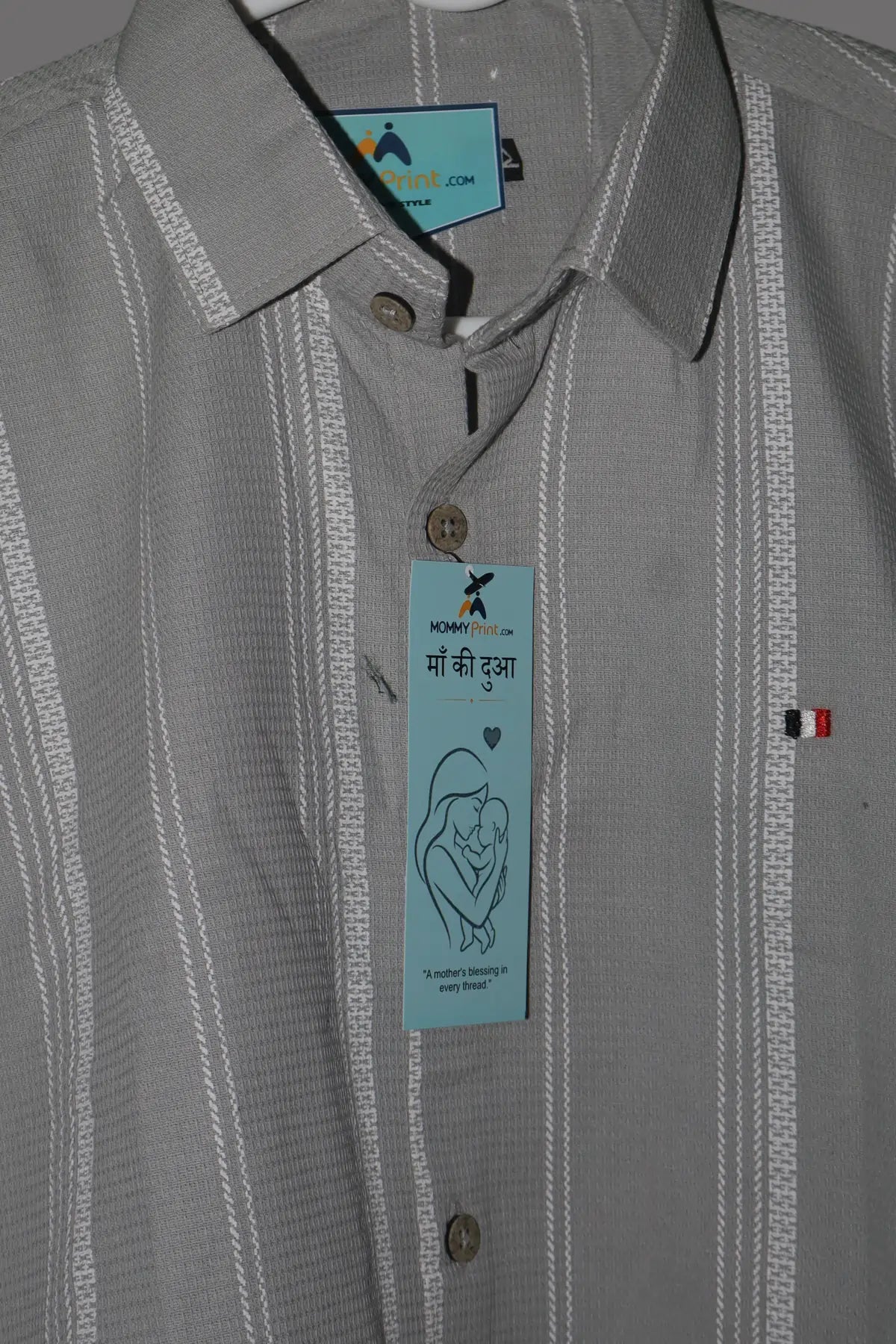 Grey Textured Stripe Shirt
