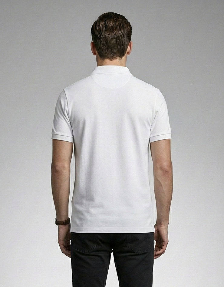 White Polo with Contrast Placket