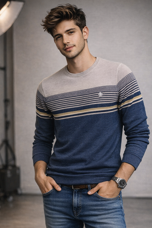 Premium Navy Blue Cores Knitted