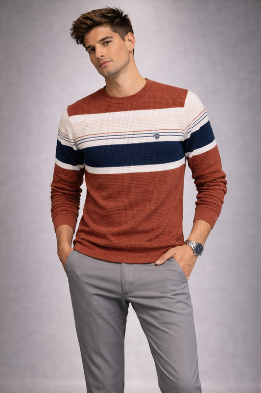 Auto Striper Cores Knit Jacquard Brown