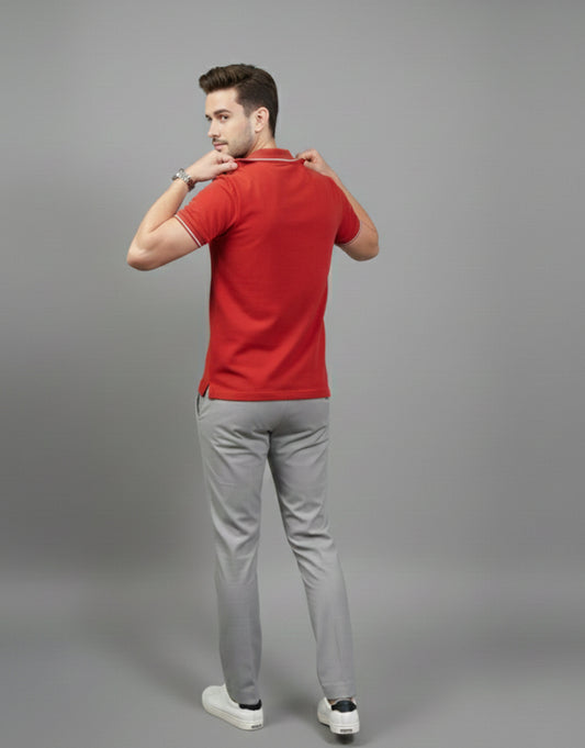 Red Polo T-shirt (Cooltex Tipping)