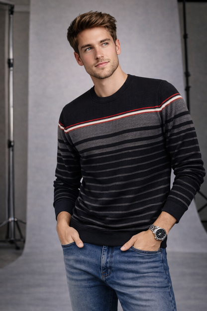 Menâ€™s Premium Black Auto Striper Cores Knit