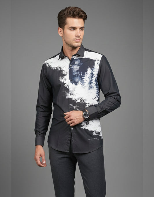 Modern Black & White Graphic Shirt