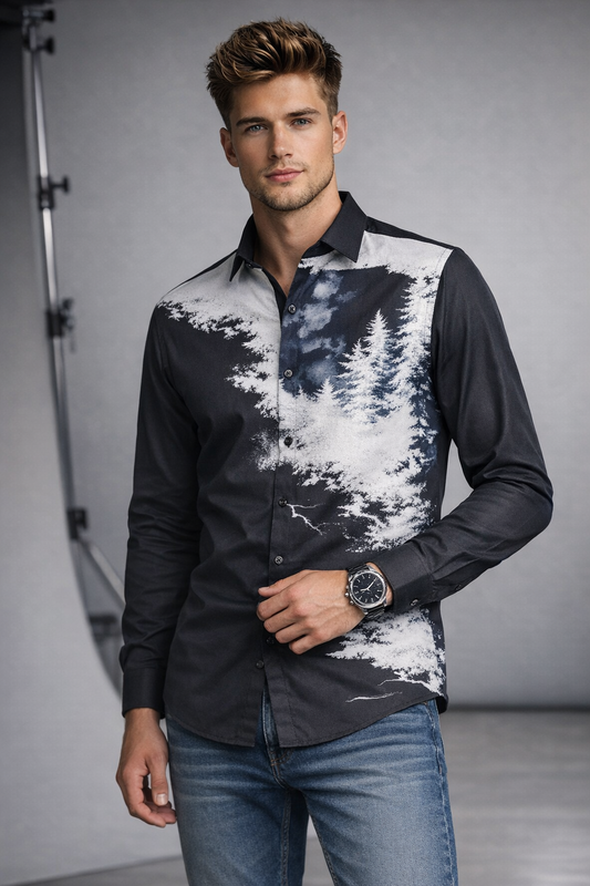 Modern Black & White Graphic Shirt