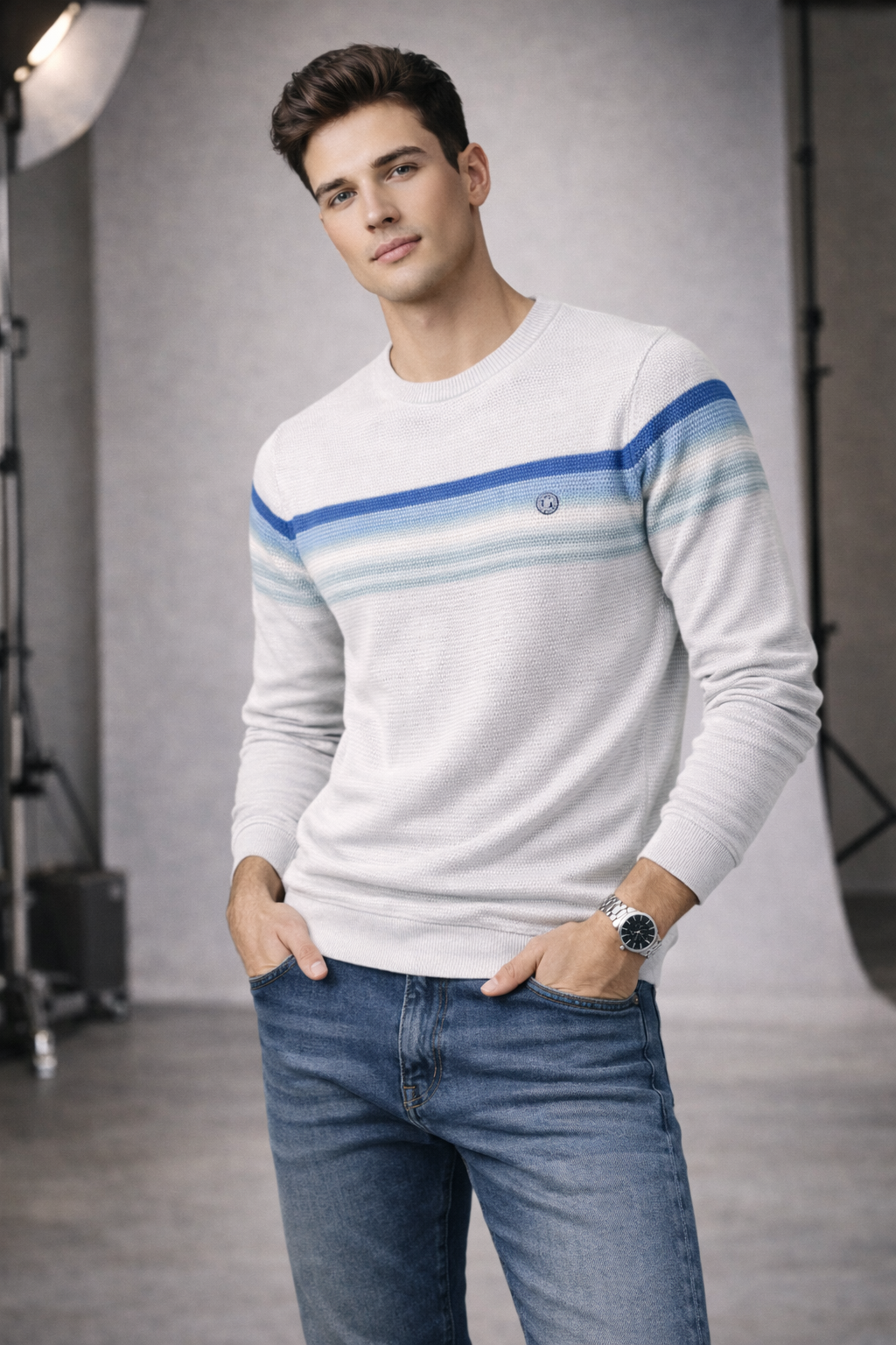 Light Gray Menâ€™s Premium Knitwear