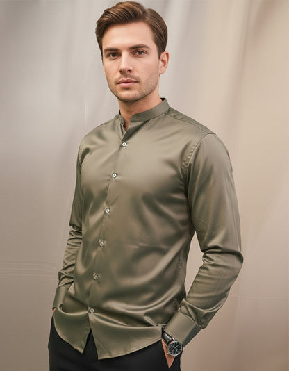 The Modernist Band Collar Shirt.