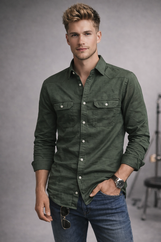 Hunter Green Utility Shirt