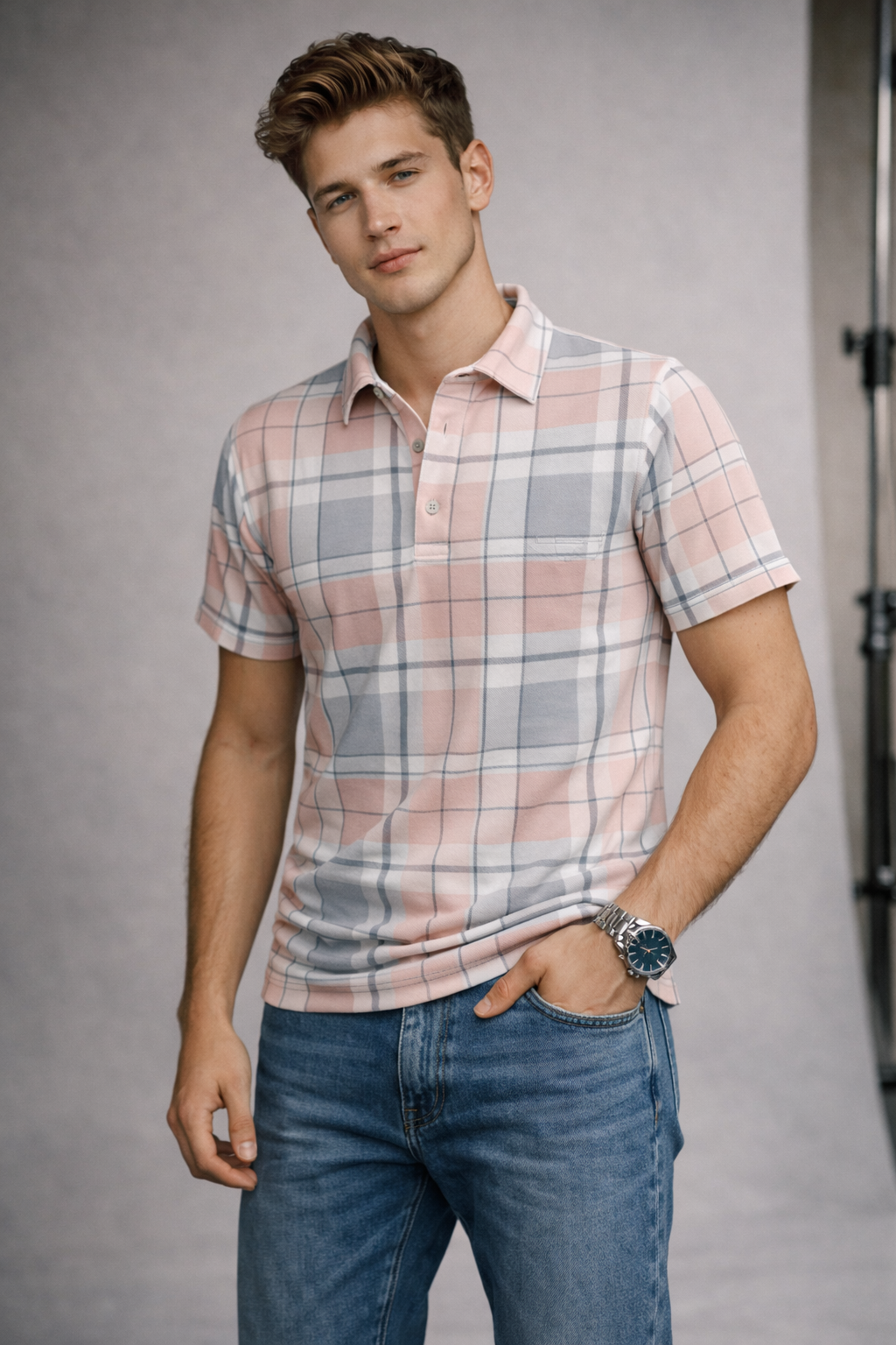 Premium Checked Polo T-shirt