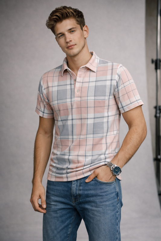 Premium Checked Polo T-shirt