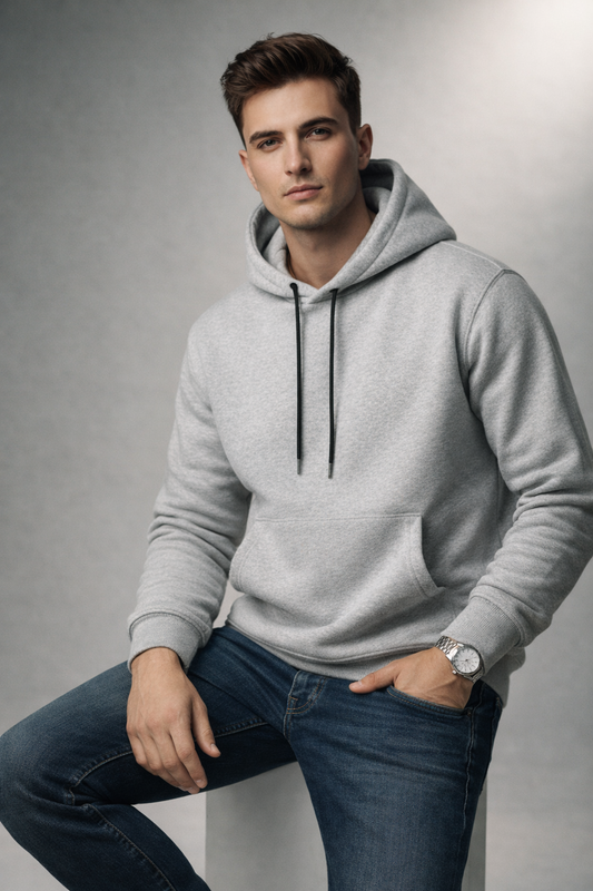 Plain Light Grey Hoodies