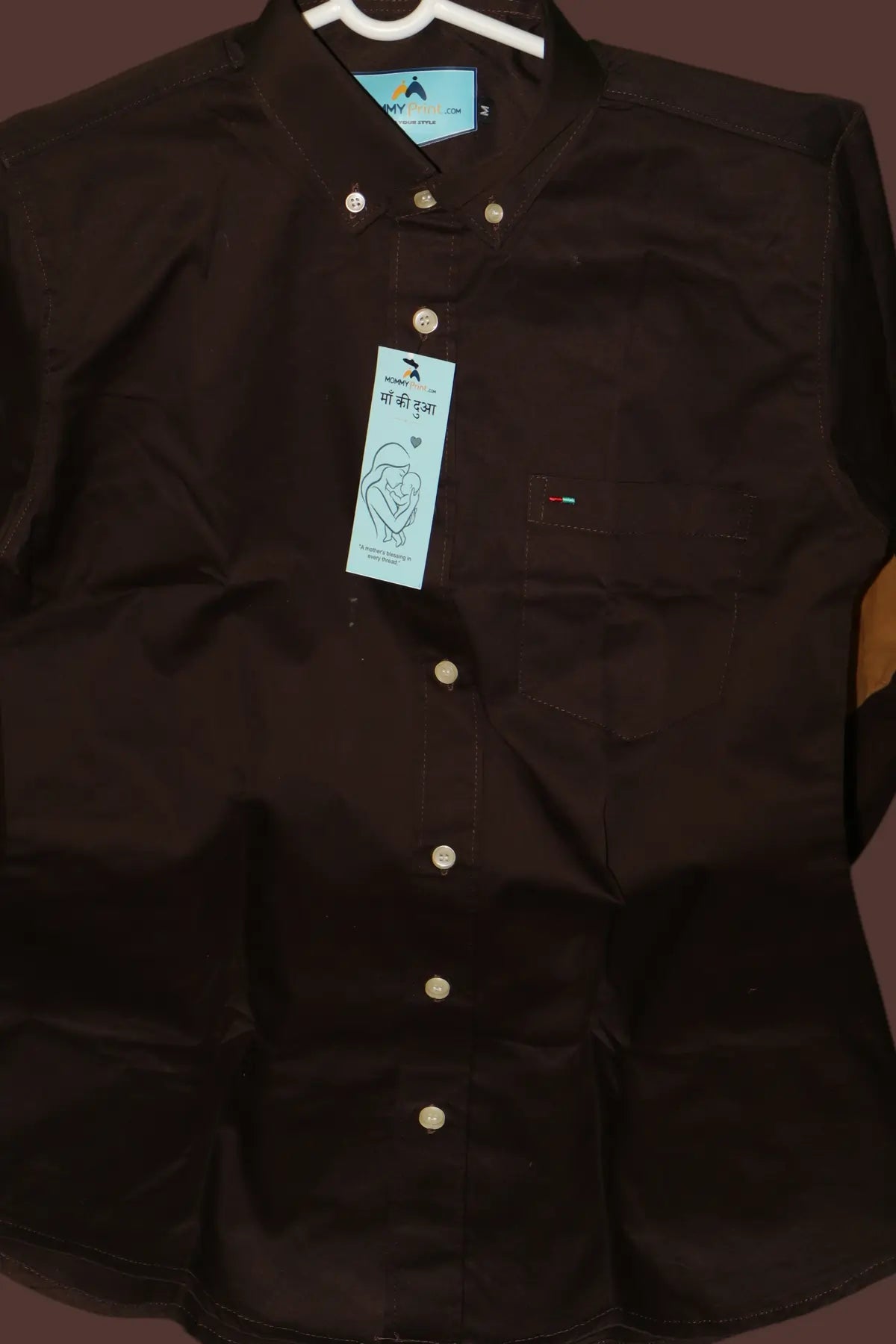 Premium Oxford Shirt with Elbow Patches – Rich Chocolate Brown