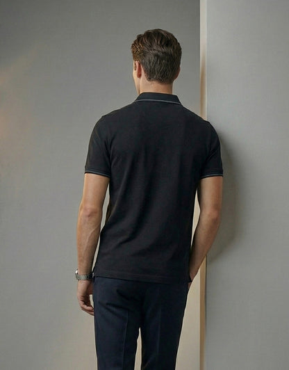 Contrast-Stitch Polo Shirt