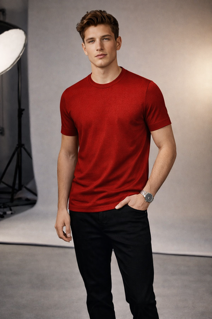 Plain Round Neck RED