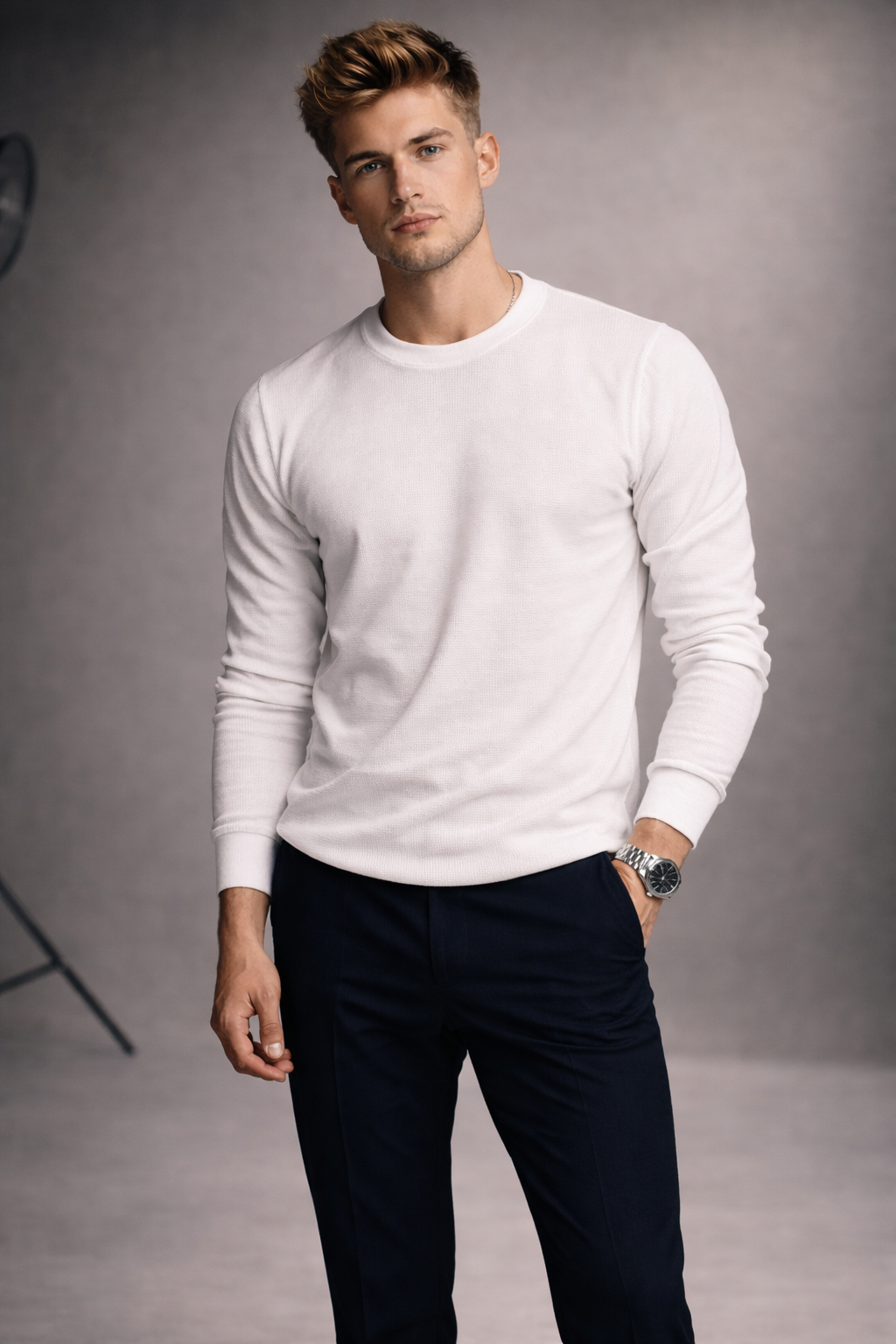 Premium Cotton Popcorn Lycra Full Sleeve T-Shirt