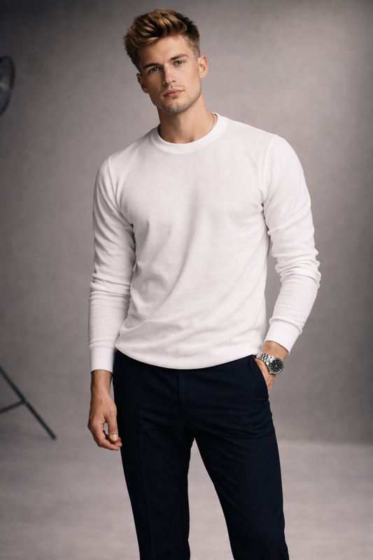 Premium Cotton Popcorn Lycra Full Sleeve T-Shirt