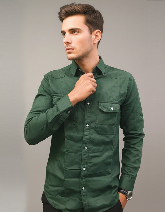 Hunter Green Utility Shirt