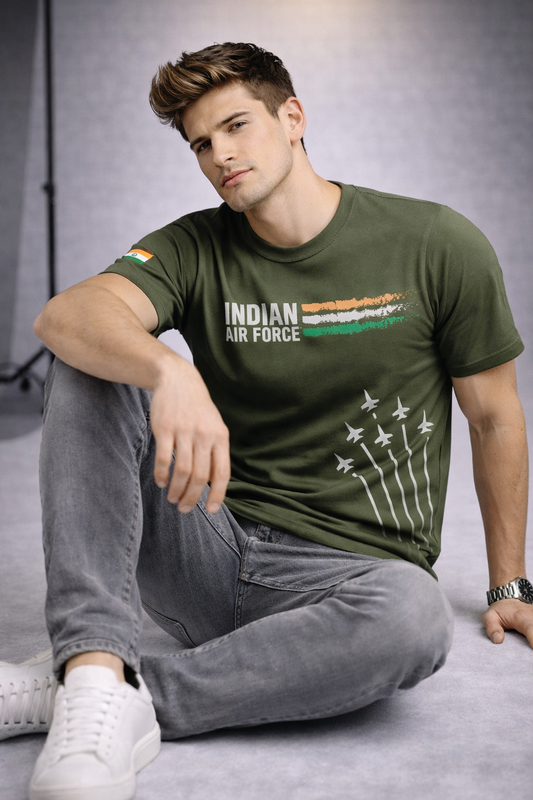 Indian Air Force Patriotic Graphic Premium Cotton T-Shirt