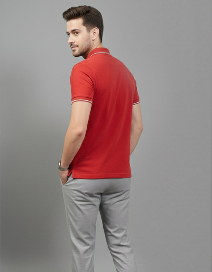 Red Polo T-shirt (Cooltex Tipping)