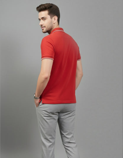 Red Polo T-shirt (Cooltex Tipping)