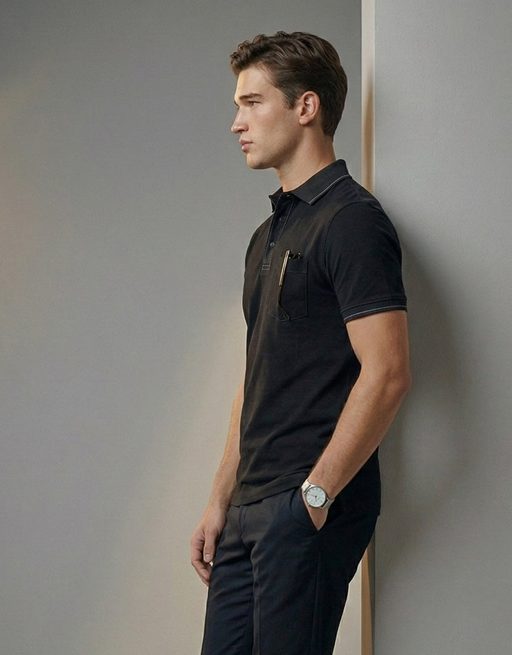 Contrast-Stitch Polo Shirt
