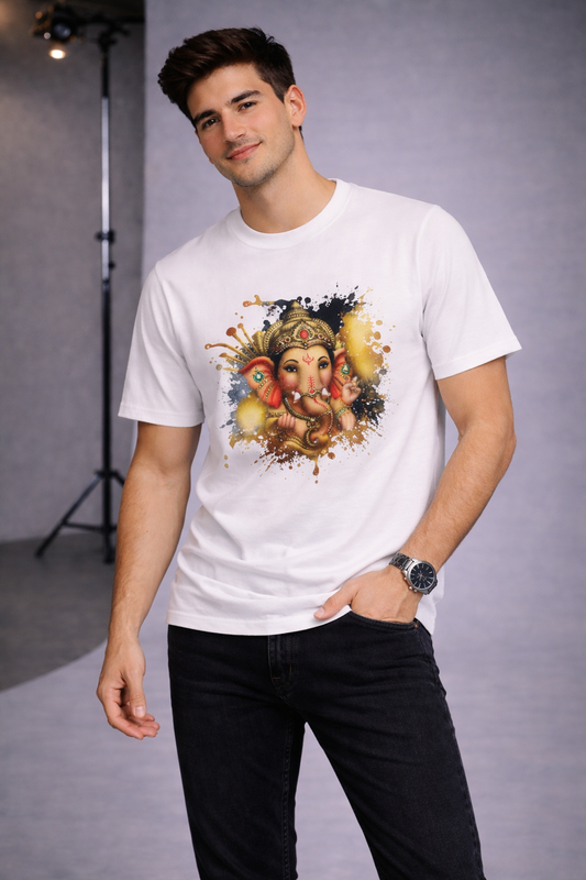 Ganesha 2 Round Neck T Shirt