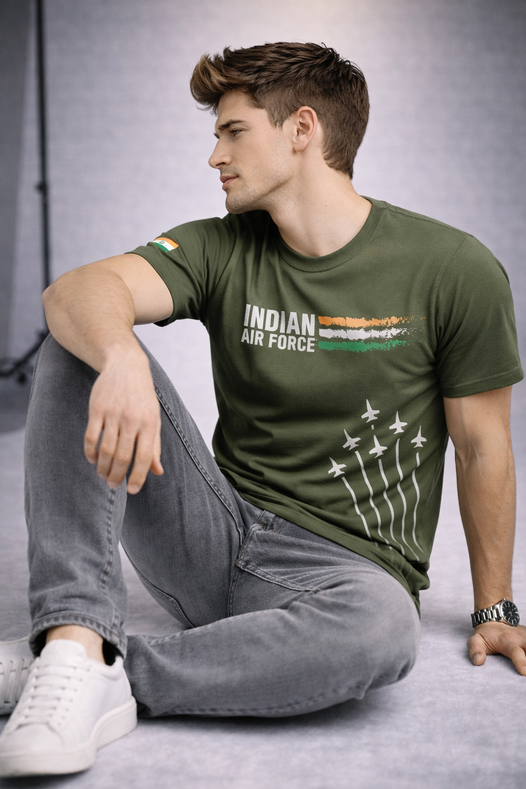 Indian Air Force Patriotic Graphic Premium Cotton T-Shirt