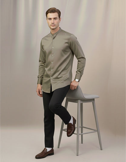 The Modernist Band Collar Shirt.