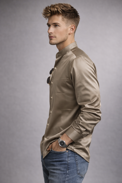 The Modernist Band Collar Shirt.