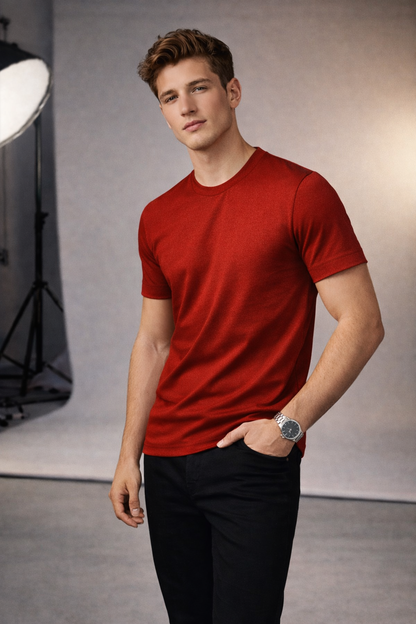 Plain Round Neck RED