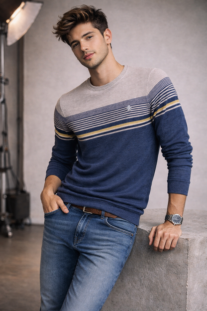 Premium Navy Blue Cores Knitted