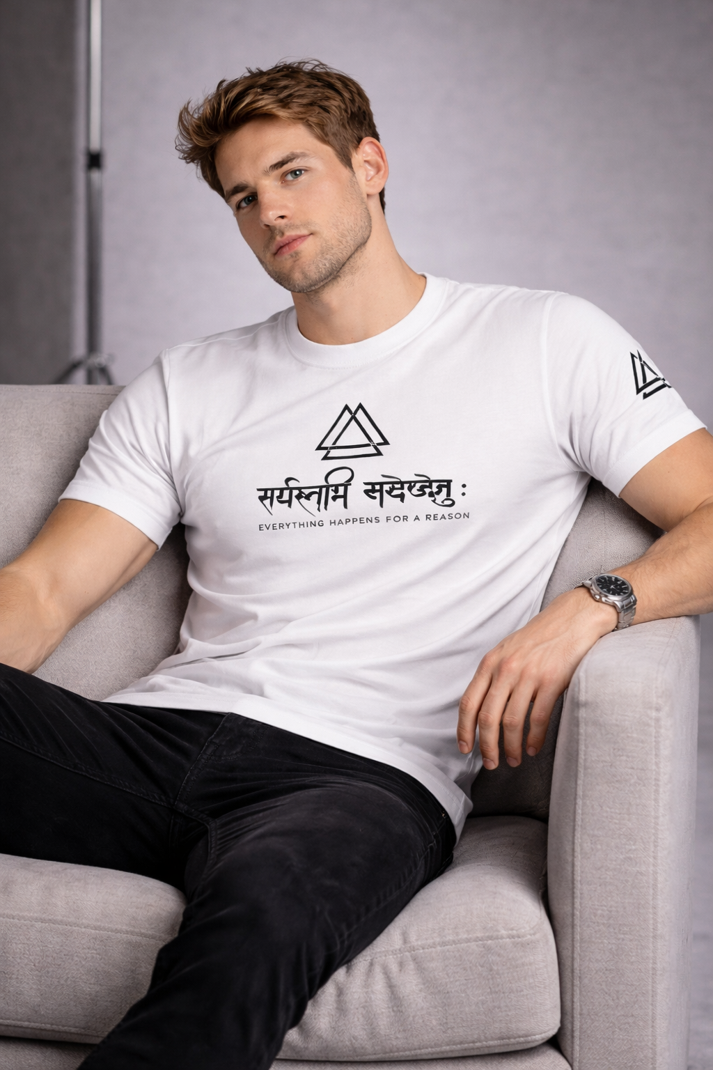 Sanskrit Quote Graphic Premium Cotton T-Shirt
