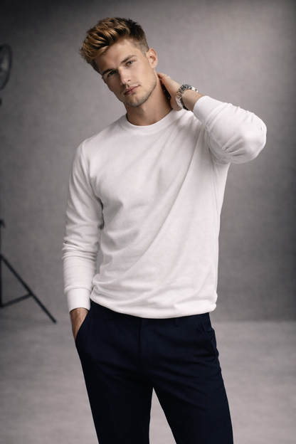 Premium Cotton Popcorn Lycra Full Sleeve T-Shirt