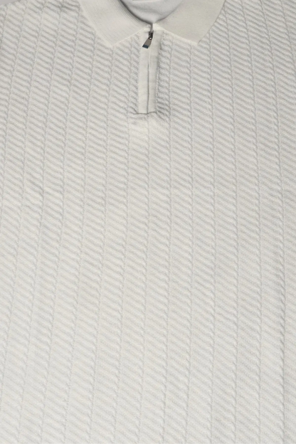 Menâ€™s Textured Zip Polo Knit Shirt