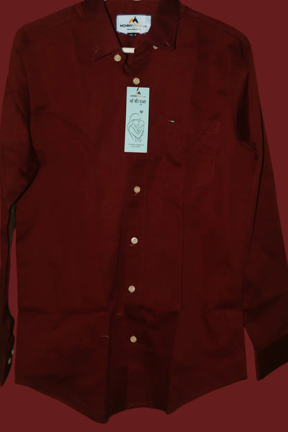 Premium Oxford Elbow Patch Shirt â€“ Maroon