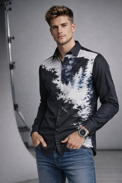 Modern Black & White Graphic Shirt