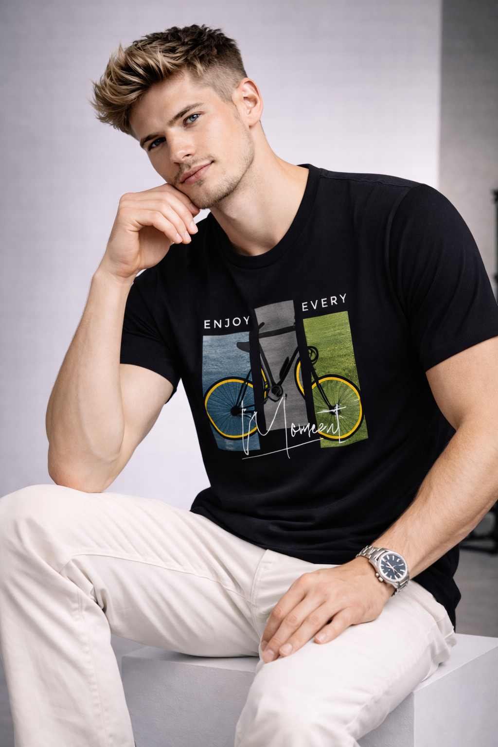 Enjoy Every Moment Graphic Premium Cotton T-Shirt