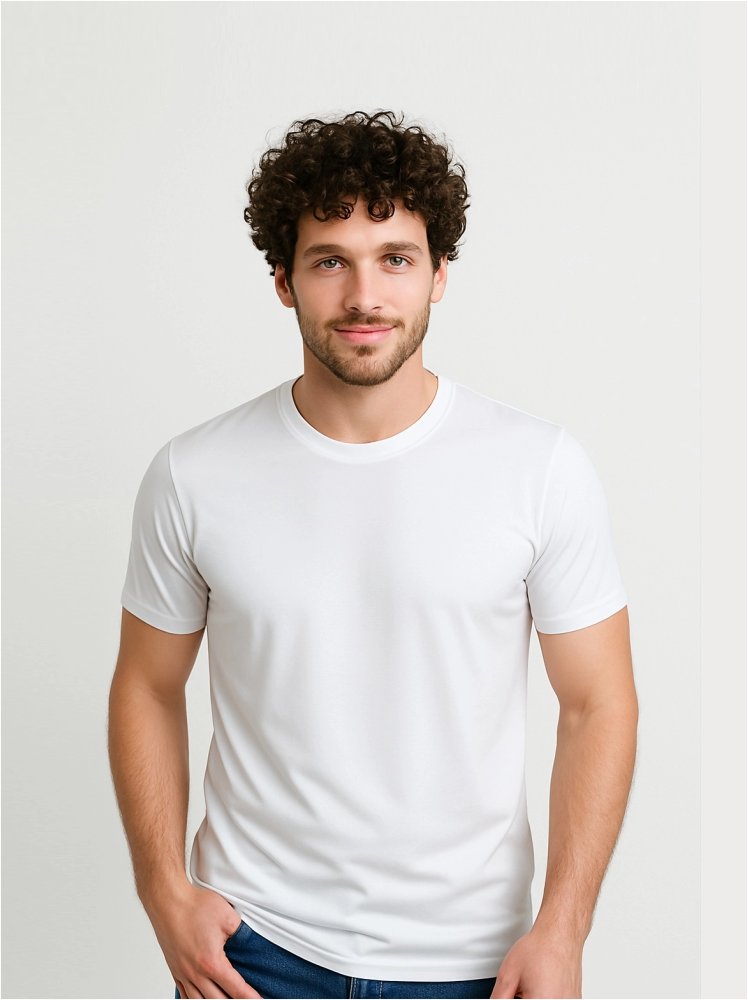 Polyester White Plain T Shirts For Men