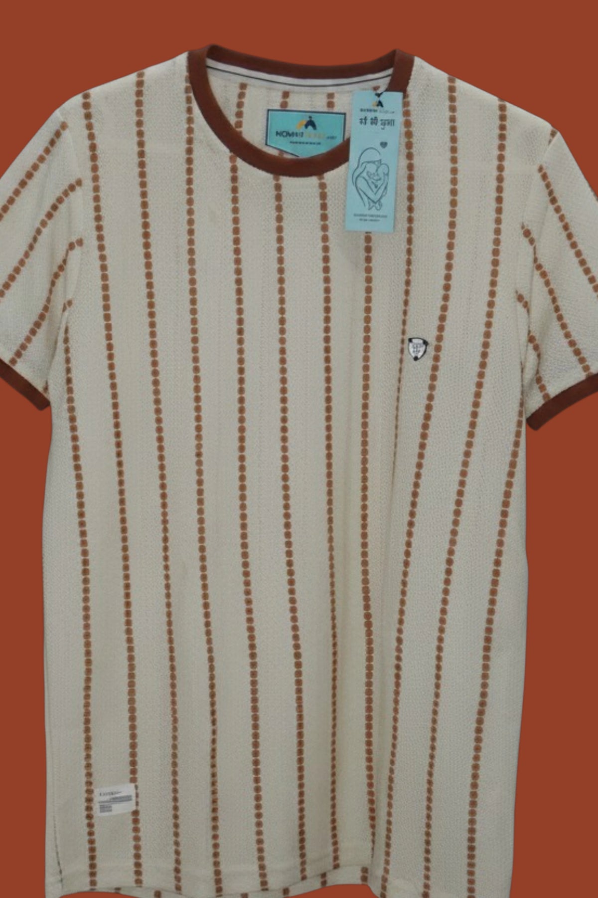 Men’s Slim-Fit Vertical Striped Knit T-Shirt