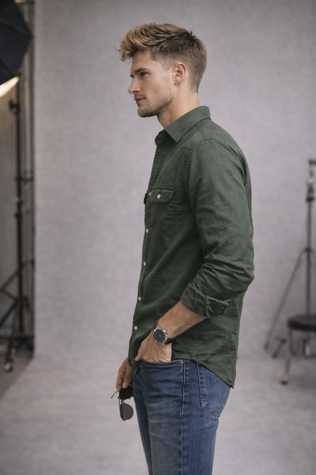 Hunter Green Utility Shirt