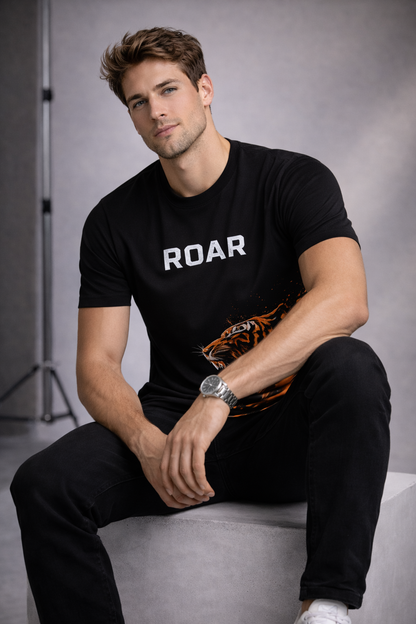 ROAR Tiger Graphic Premium Cotton T-Shirt