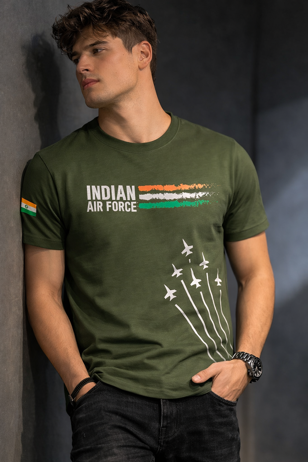 Indian Air Force Patriotic Graphic Premium Cotton T-Shirt