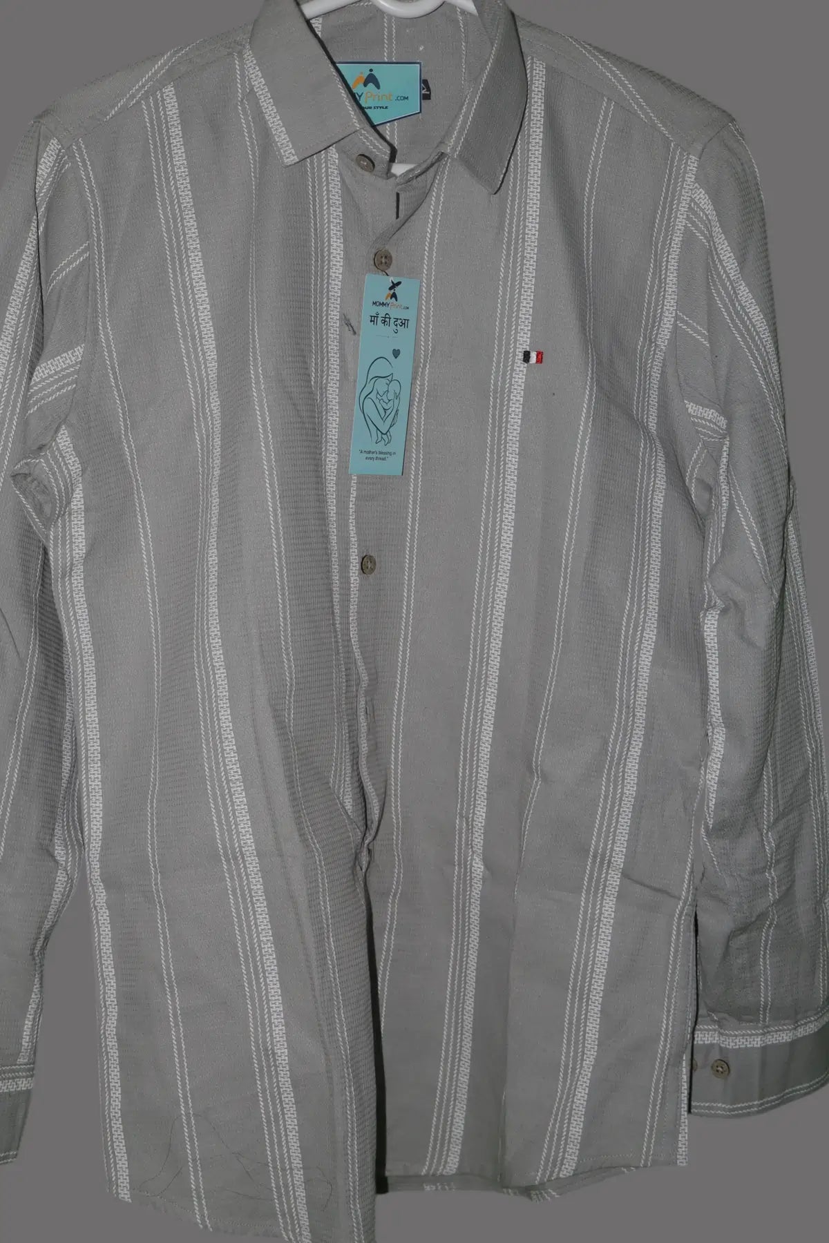 Grey Textured Stripe Shirt