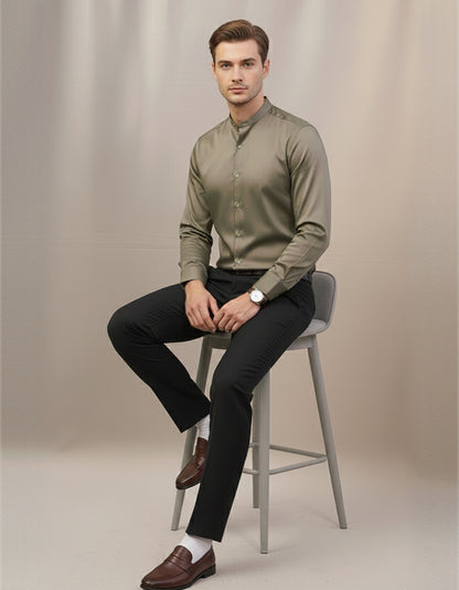 The Modernist Band Collar Shirt.