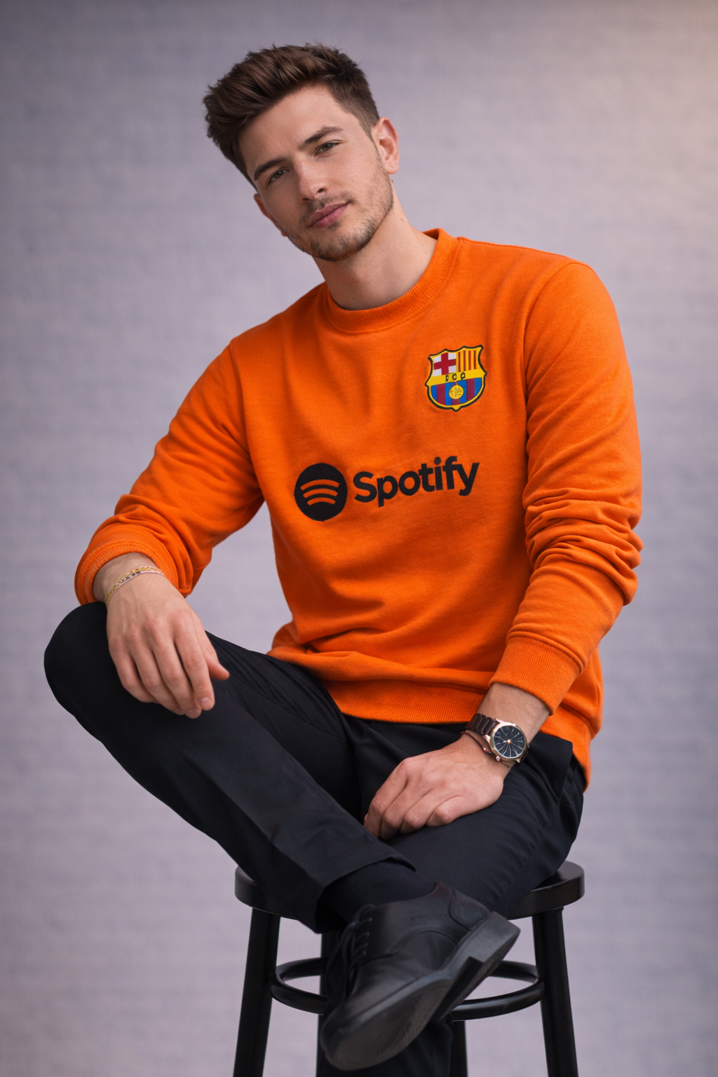 Men’s Premium Orange Crewneck Sweatshirt
