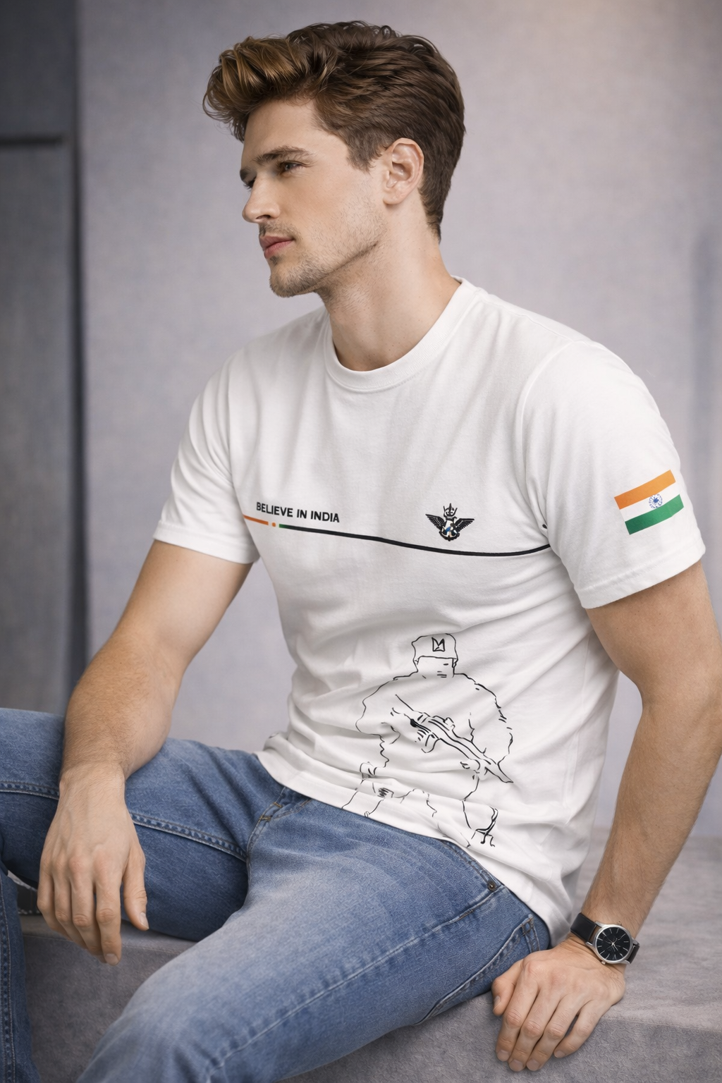 Believe in India Graphic Premium Cotton T-Shirt