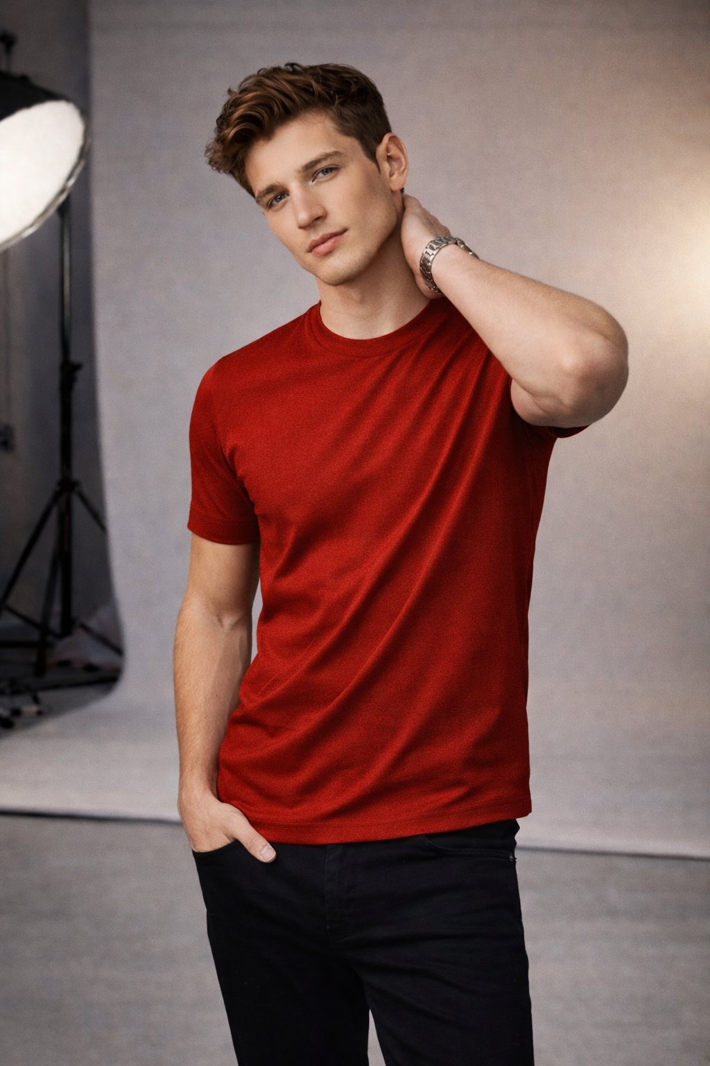 Plain Round Neck RED