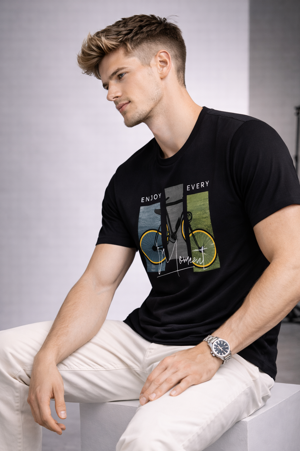 Enjoy Every Moment Graphic Premium Cotton T-Shirt